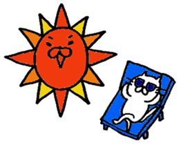 WHITE CAT  siro neko sticker #8537765