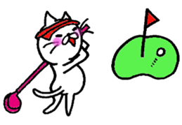 WHITE CAT  siro neko sticker #8537769