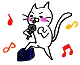 WHITE CAT  siro neko sticker #8537771