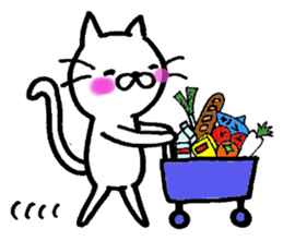 WHITE CAT  siro neko sticker #8537772