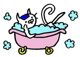 WHITE CAT  siro neko sticker #8537773