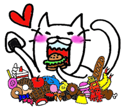 WHITE CAT  siro neko sticker #8537774