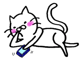 WHITE CAT  siro neko sticker #8537776
