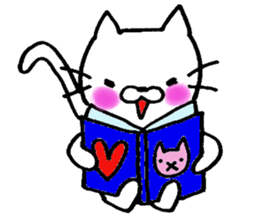 WHITE CAT  siro neko sticker #8537777