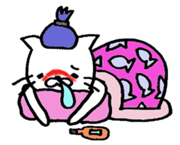 WHITE CAT  siro neko sticker #8537778