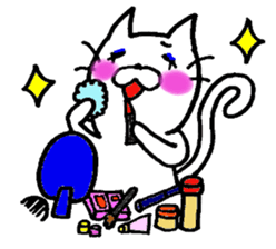 WHITE CAT  siro neko sticker #8537779