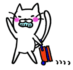 WHITE CAT  siro neko sticker #8537780