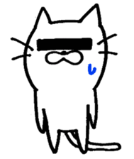 WHITE CAT  siro neko sticker #8537784