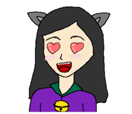 Wen hangs a small bell sticker #8538517