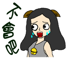 Wen hangs a small bell sticker #8538518