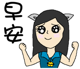 Wen hangs a small bell sticker #8538526