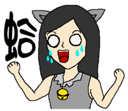 Wen hangs a small bell sticker #8538530