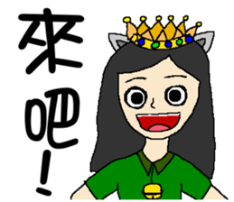 Wen hangs a small bell sticker #8538539