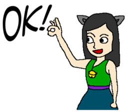 Wen hangs a small bell sticker #8538545