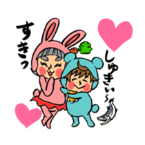 Bothering Rabbit and Scary Bear sticker #8539546