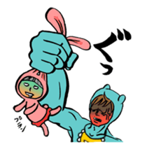 Bothering Rabbit and Scary Bear sticker #8539549