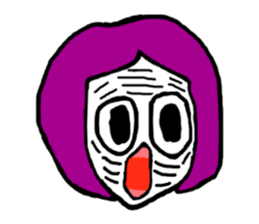 Face (There is no letter)5 woman sticker #8541904