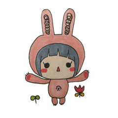 The girl and the rabbit Mimiko.