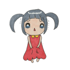 The girl and the rabbit Mimiko. sticker #8544874