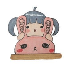The girl and the rabbit Mimiko. sticker #8544892