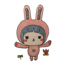 The girl and the rabbit Mimiko. sticker #8544905