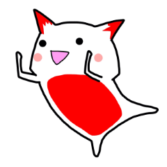 Cute cat red and white