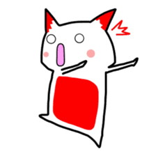 Cute cat red and white sticker #8544906