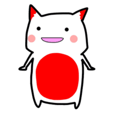 Cute cat red and white sticker #8544907