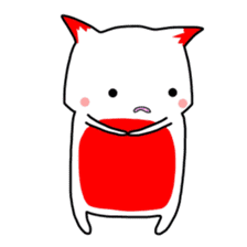 Cute cat red and white sticker #8544908