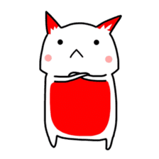 Cute cat red and white sticker #8544912