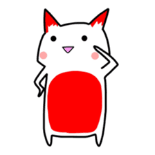 Cute cat red and white sticker #8544914