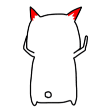 Cute cat red and white sticker #8544915