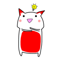 Cute cat red and white sticker #8544918