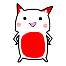 Cute cat red and white sticker #8544919
