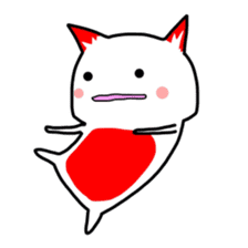 Cute cat red and white sticker #8544920