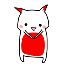 Cute cat red and white sticker #8544921