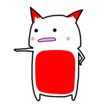 Cute cat red and white sticker #8544922