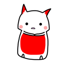 Cute cat red and white sticker #8544923