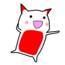 Cute cat red and white sticker #8544924