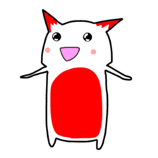 Cute cat red and white sticker #8544925