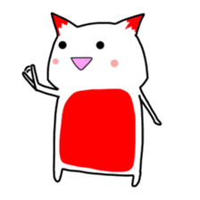 Cute cat red and white sticker #8544926