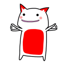 Cute cat red and white sticker #8544927