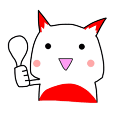 Cute cat red and white sticker #8544929