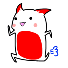 Cute cat red and white sticker #8544931