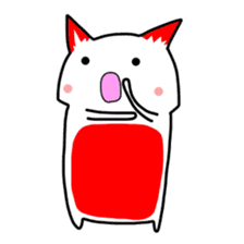 Cute cat red and white sticker #8544932