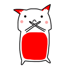 Cute cat red and white sticker #8544934