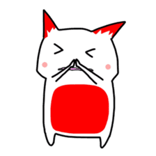 Cute cat red and white sticker #8544936
