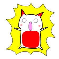 Cute cat red and white sticker #8544937