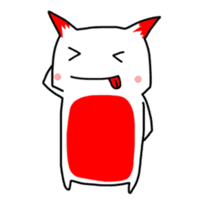 Cute cat red and white sticker #8544939