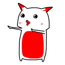 Cute cat red and white sticker #8544940